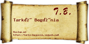 Tarkó Begónia névjegykártya